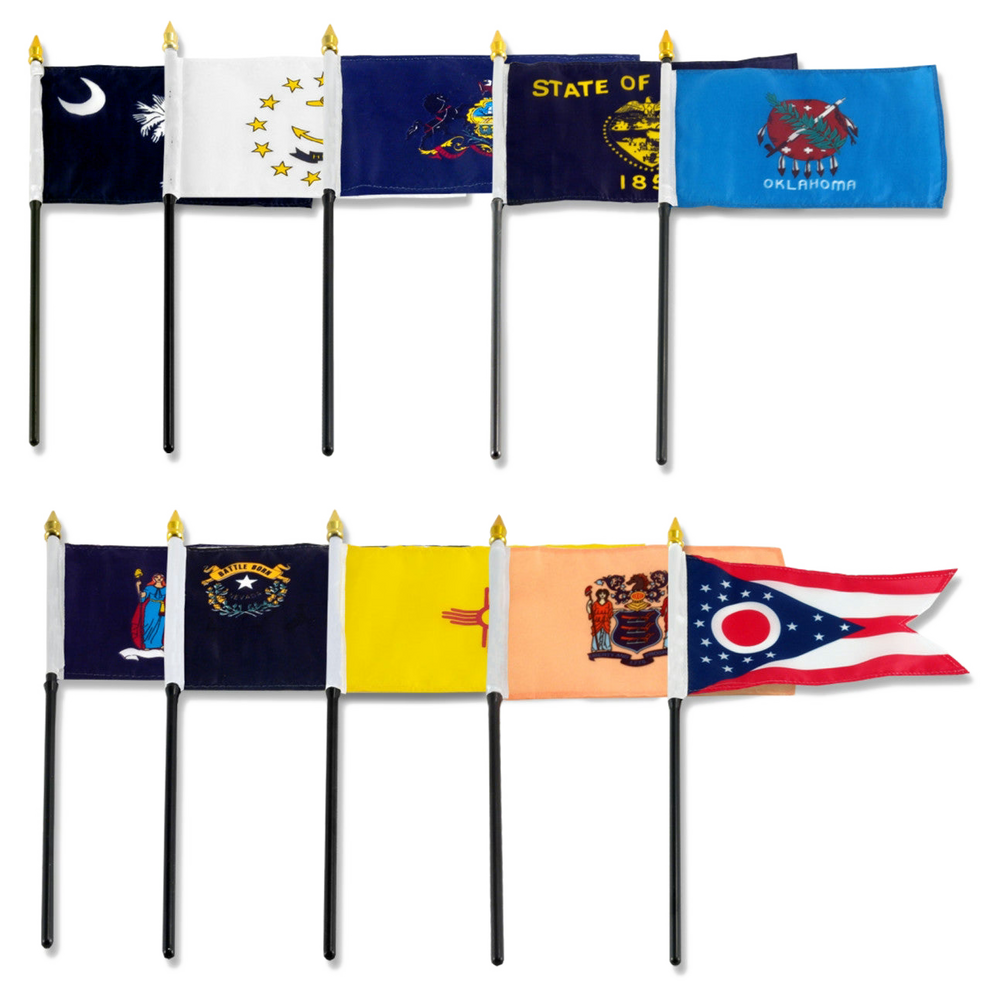 Various state flags from a set of fifty state flags
