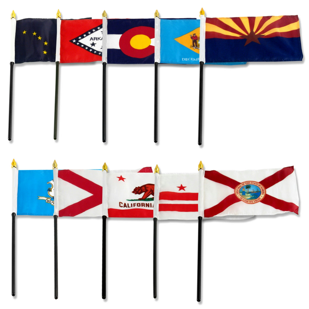 Various state flags from a set of fifty state flags