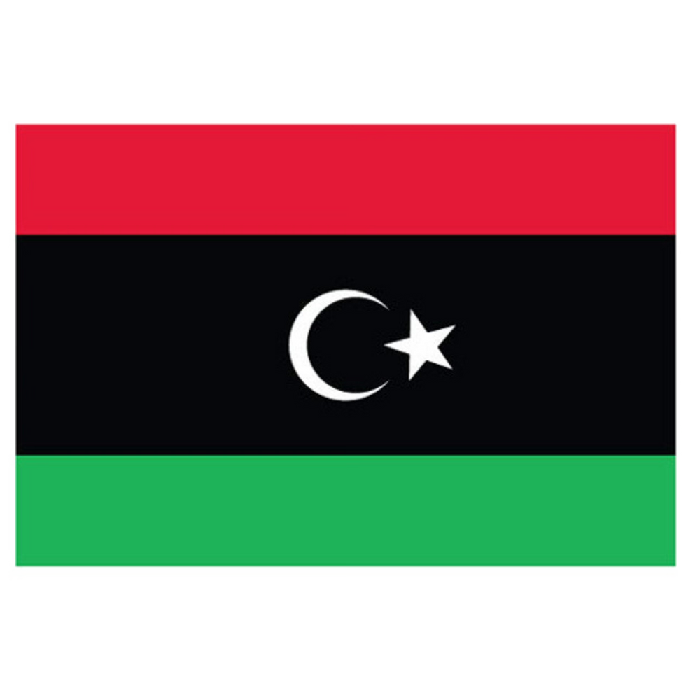 Flag of Libya with red, black and green colors