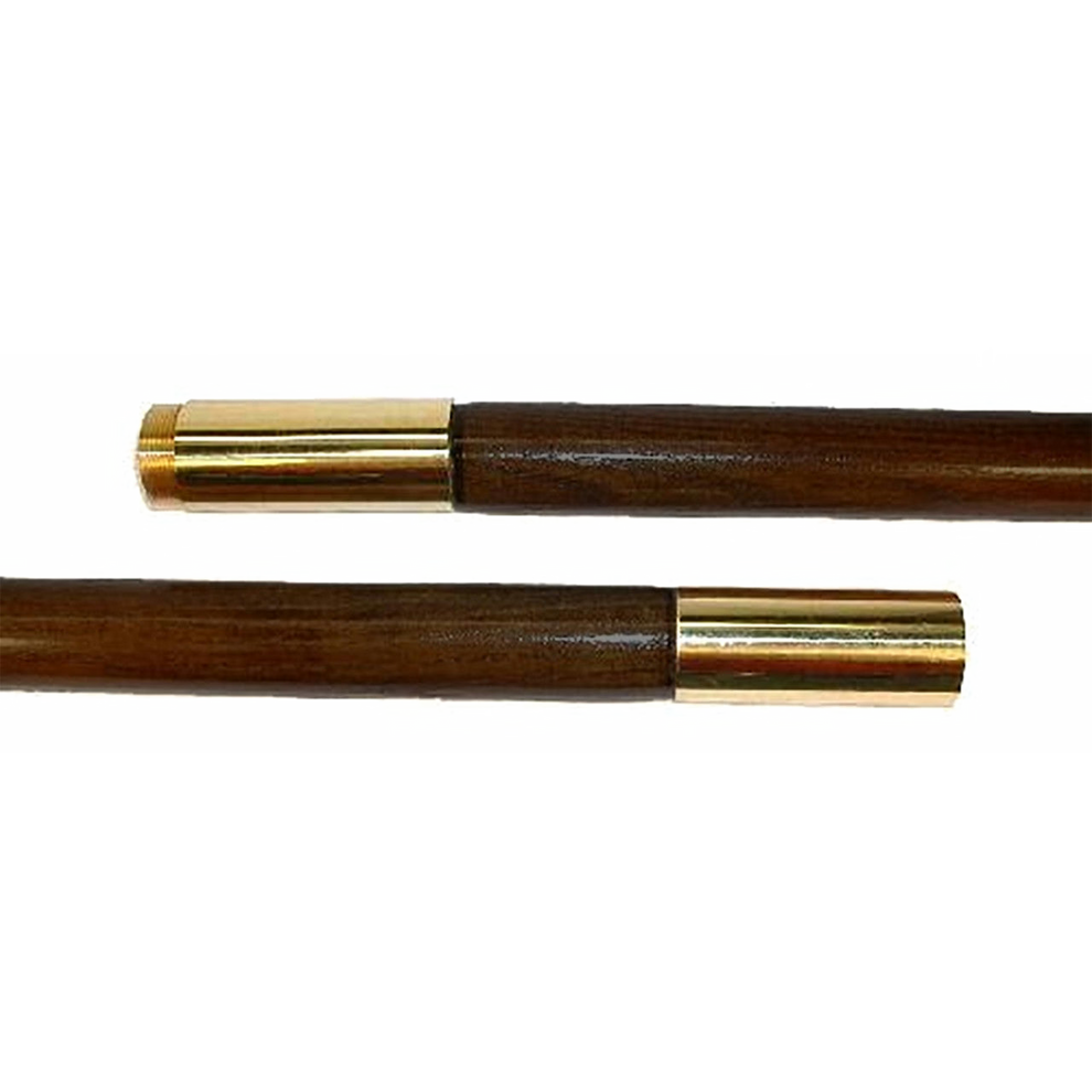 Two ends from two poles from a wooden flagpole set