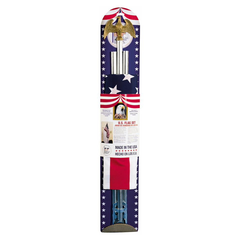Flagpole and flag set