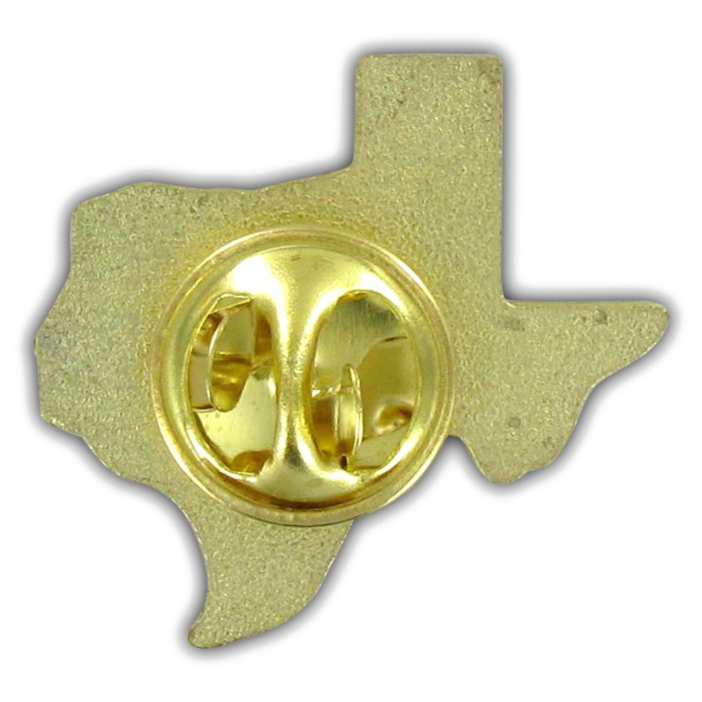 Back of a state of Texas lapel pin