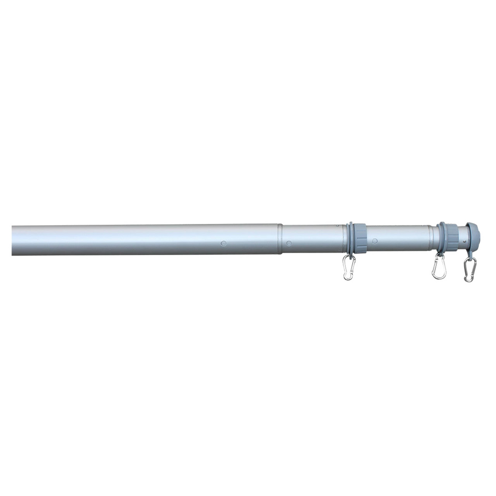 Curtain rod with hooks on a white background