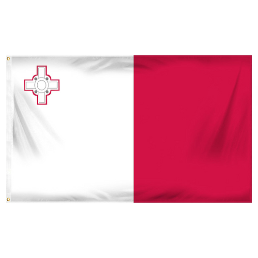 White and red flag of Malta with a red cross