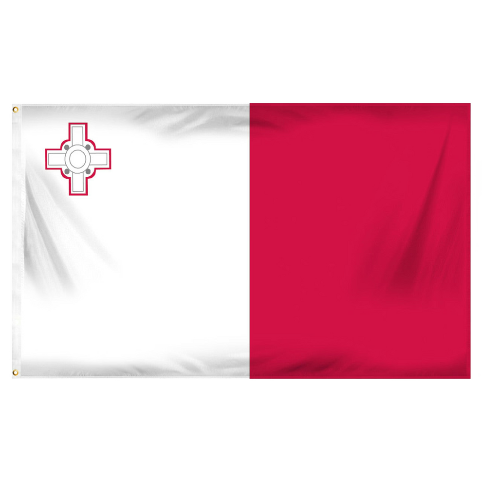 White and red flag of Malta with a red cross