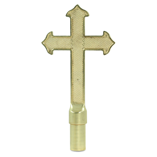 Gold cross flag finial