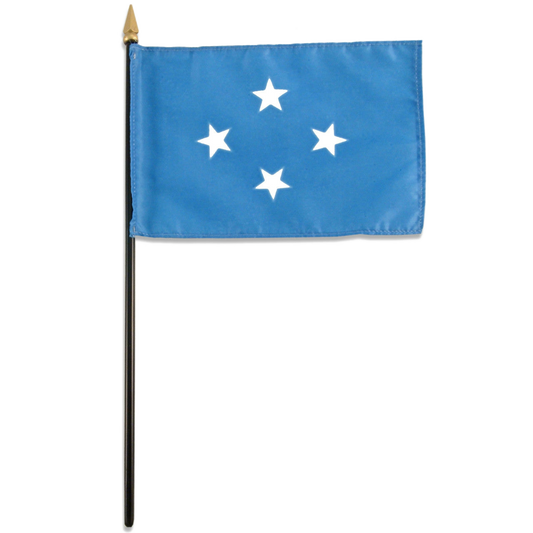 Micronesian small blue flag with four white stars on a white background