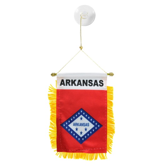 Arkansas state flag hanging banner on a white background