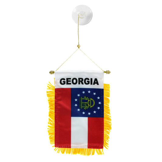 Small hanging flag with 'Georgia' text on a white background
