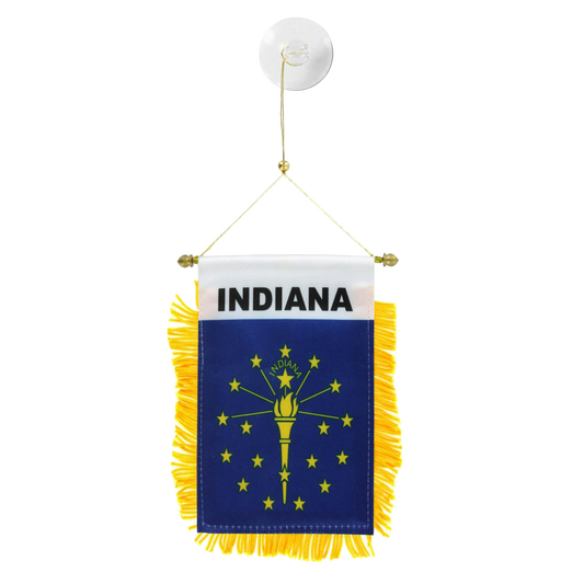 Small flag with 'Indiana' text on a white background