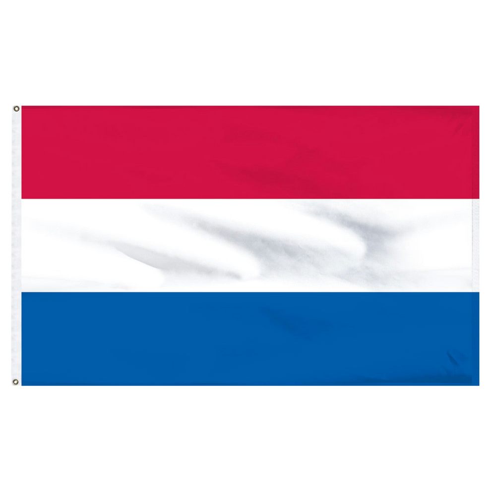 Flag with red, white, and blue horizontal stripes on a white background