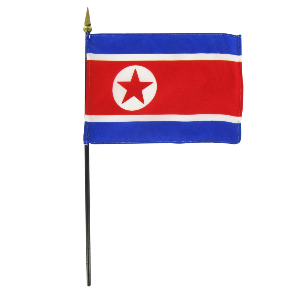 North Korean flag on a white background