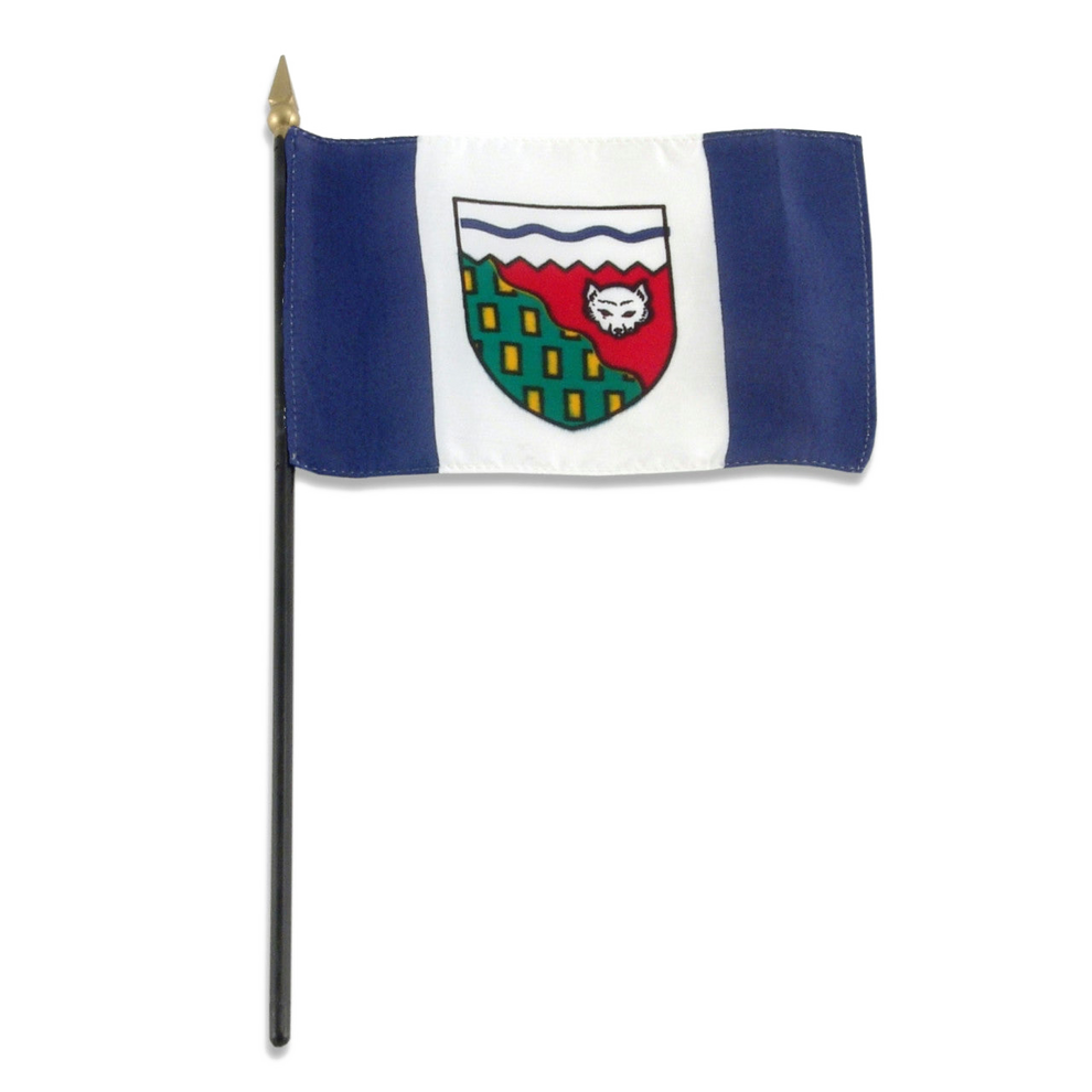 Flag of the Northwest Territories on a small black stick.