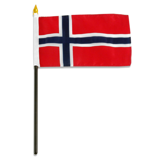 Flag of Norway with red, blue, and white colors on a white background