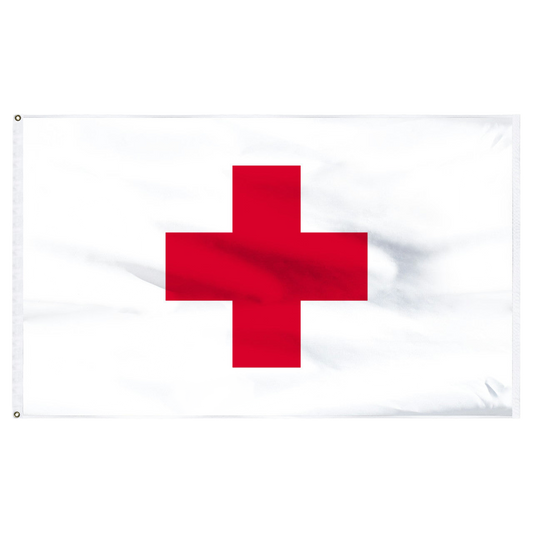 Red cross on a white background