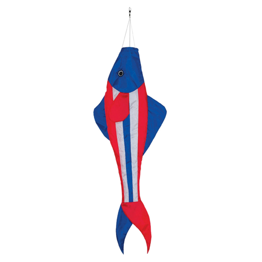 Patriotic Trout Windsock - 19in x 48in