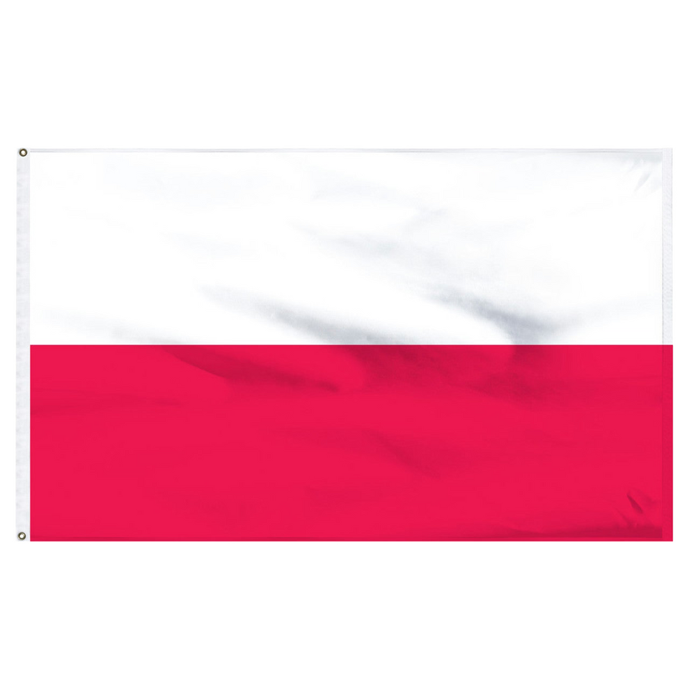 Poland national flag with red and white colors on a white background