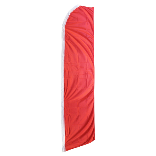 Red feather flag on a white background