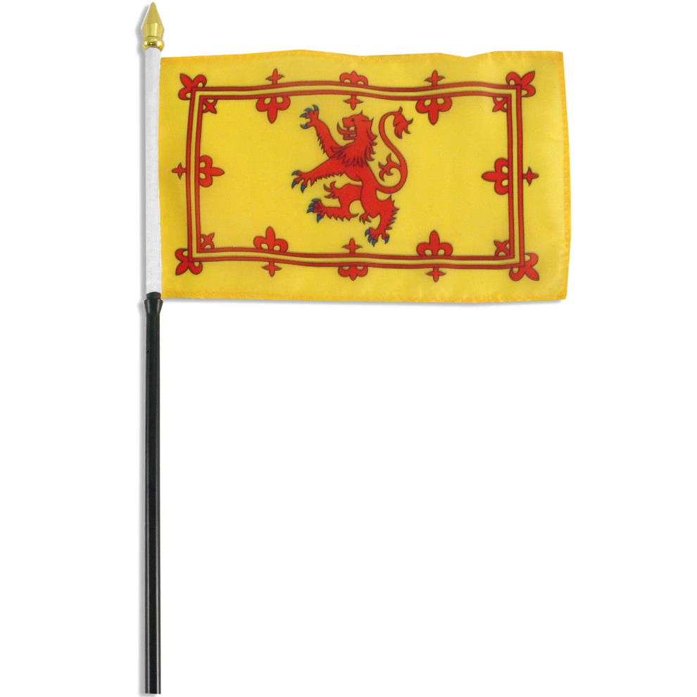 Yellow flag of Scotland with a red lion design