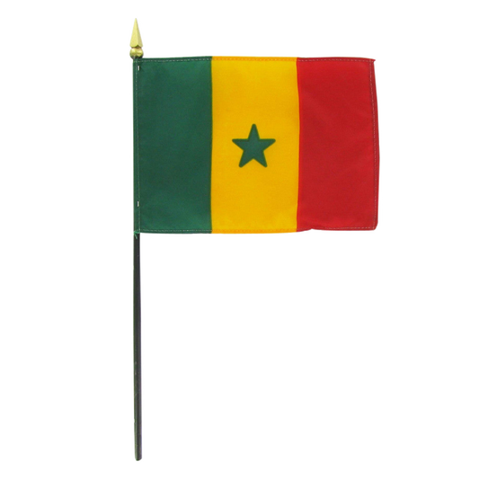 Flag of Senegal with green, yellow, and red colors and a green star in the center.