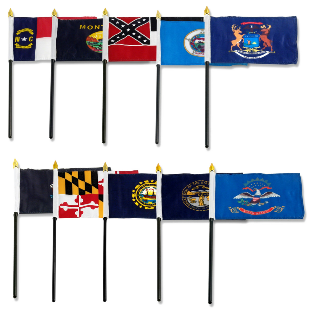 Various state flags from a set of fifty state flags