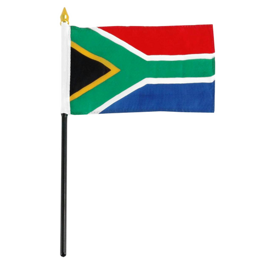 South African flag on a white background