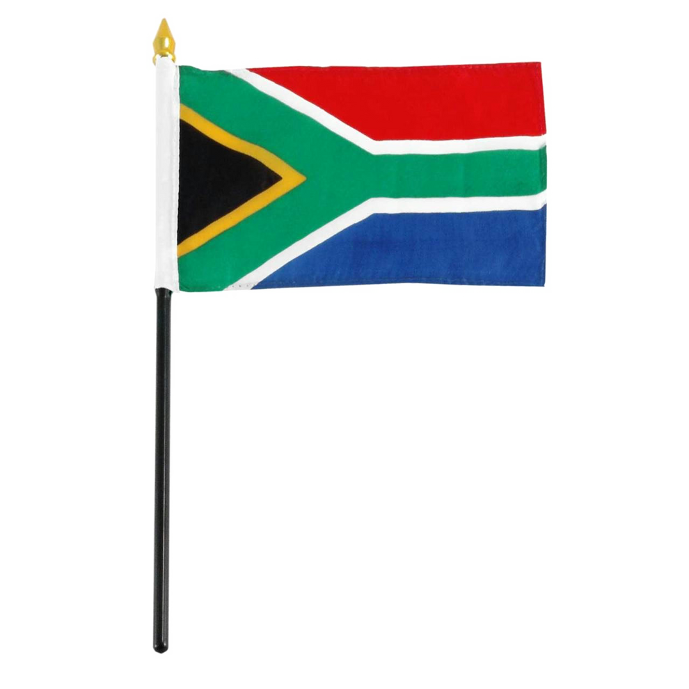 South African flag on a white background