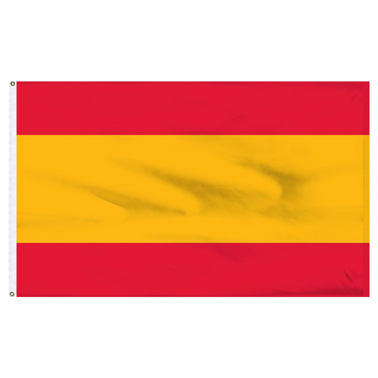 Spanish Flag with red and yellow horizontal stripes on a white background