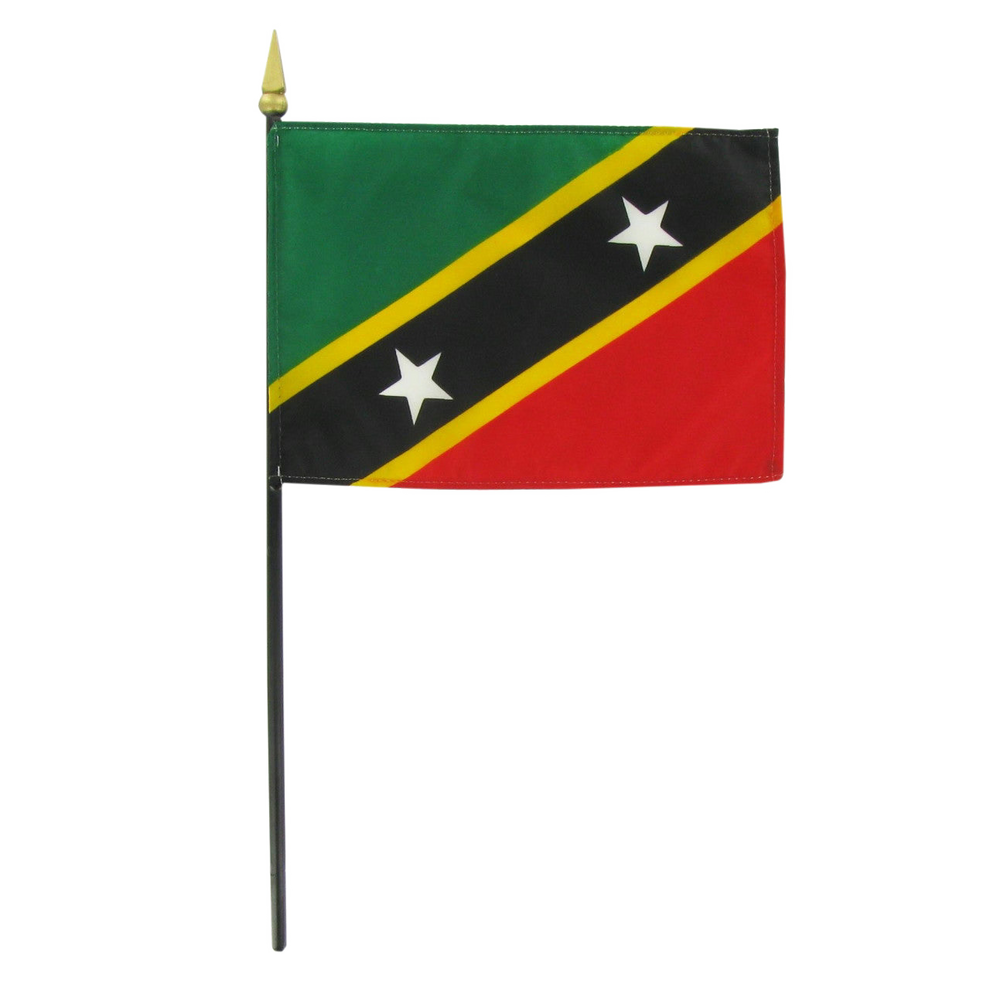 Flag of Saint Kitts and Nevis on a white background