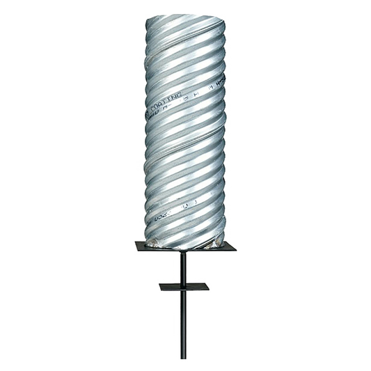 A flagpole ground sleeve on a white background