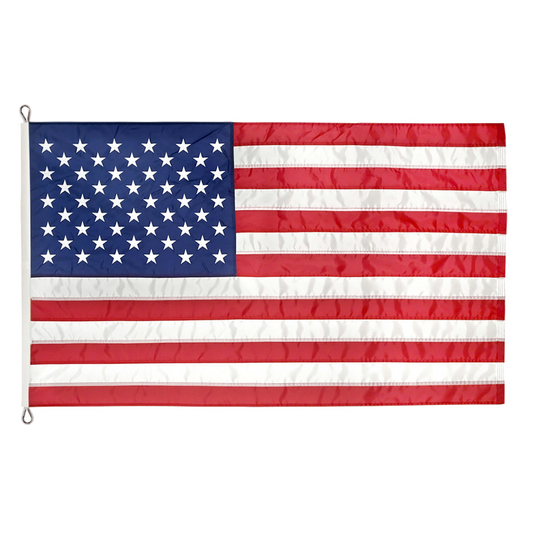 American flag with stars and stripes on a white background