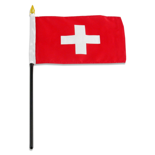Flag of Switzerland with a red background and a white cross in the center