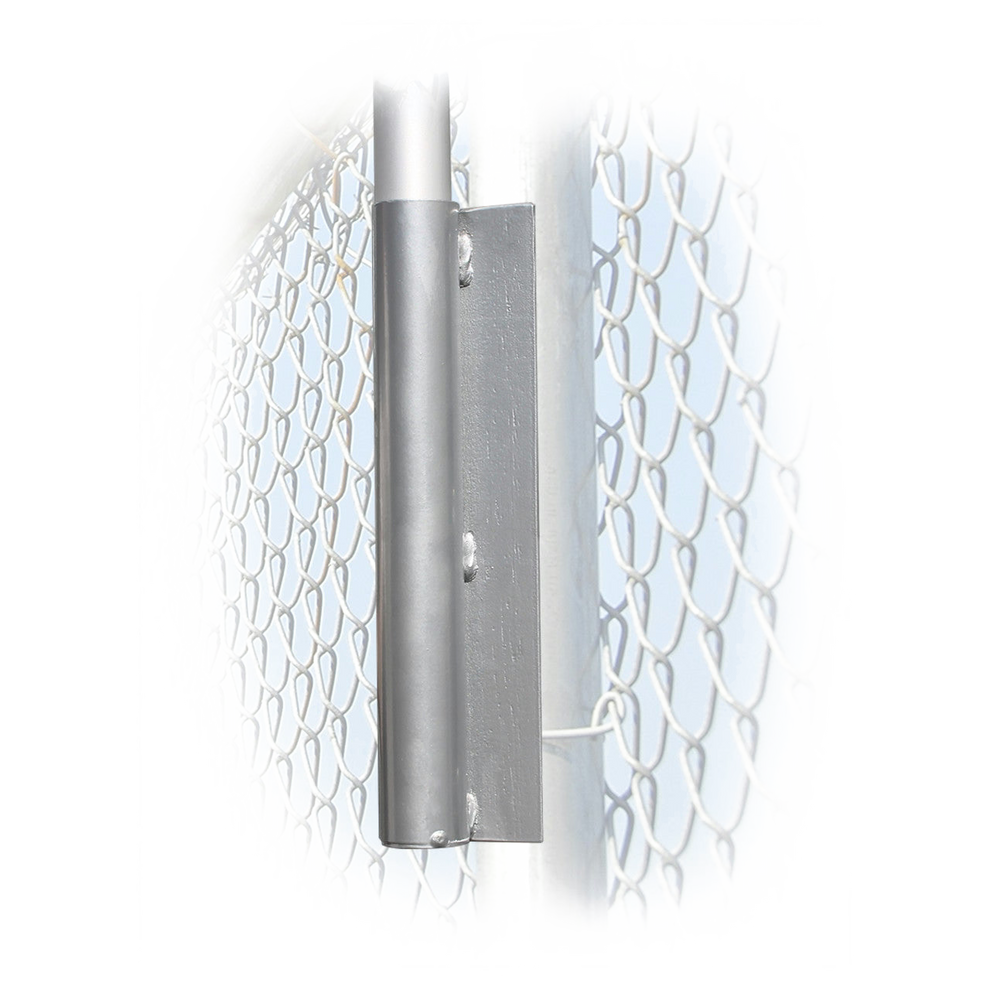 Close up of a silver swooper pole mount