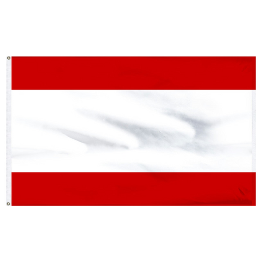 National flag of Austria featuring horizontal red, white, and red stripes.