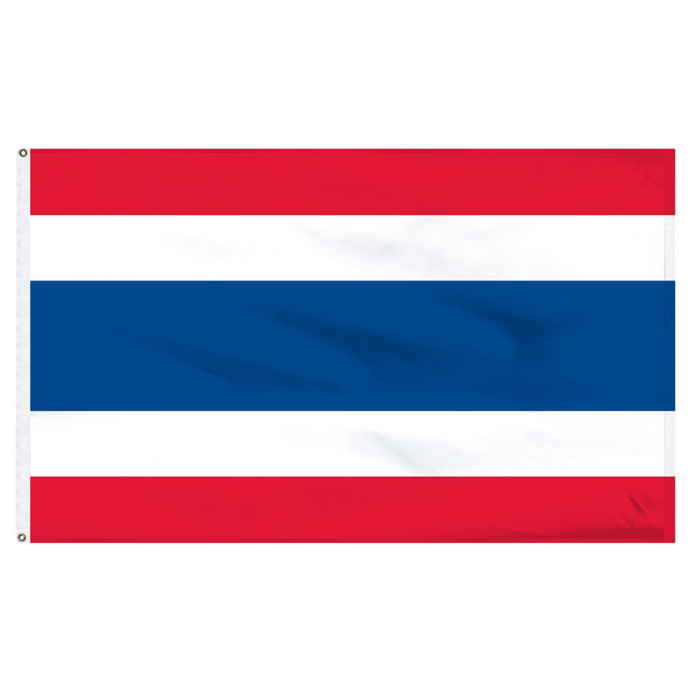 Thailand flag with red, white, and blue horizontal stripes on a white background