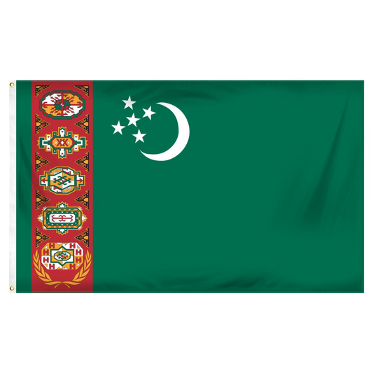 Turkmenistan Flag 3ft x 5ft Printed Polyester