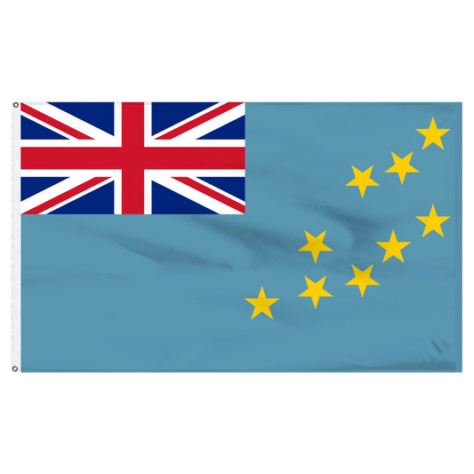 Flag of Tuvalu with Union Jack and yellow stars on a blue background