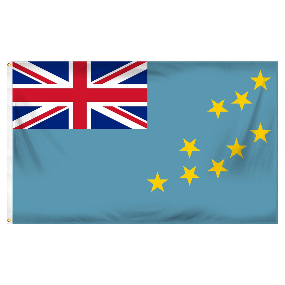 Flag of Tuvalu with Union Jack and yellow stars on a blue background