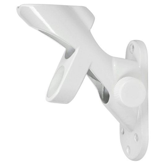 White metal bracket on a white background