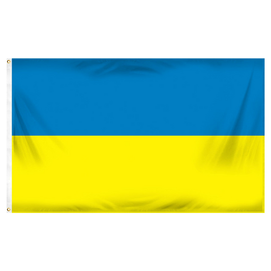 Flag with blue and yellow horizontal stripes on a white background