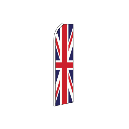 Union Jack swooper flag on a white background