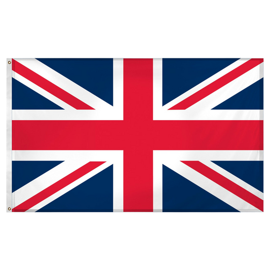 Union Jack flag on a white background