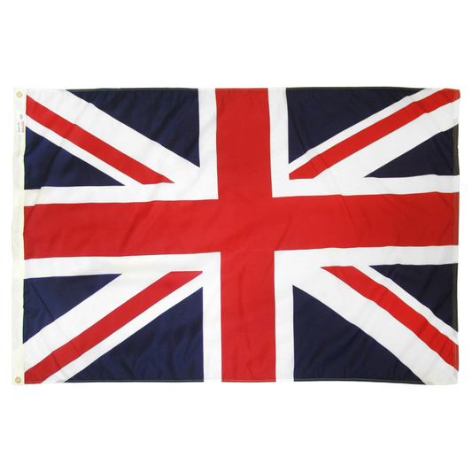 Union Jack flag on a white background