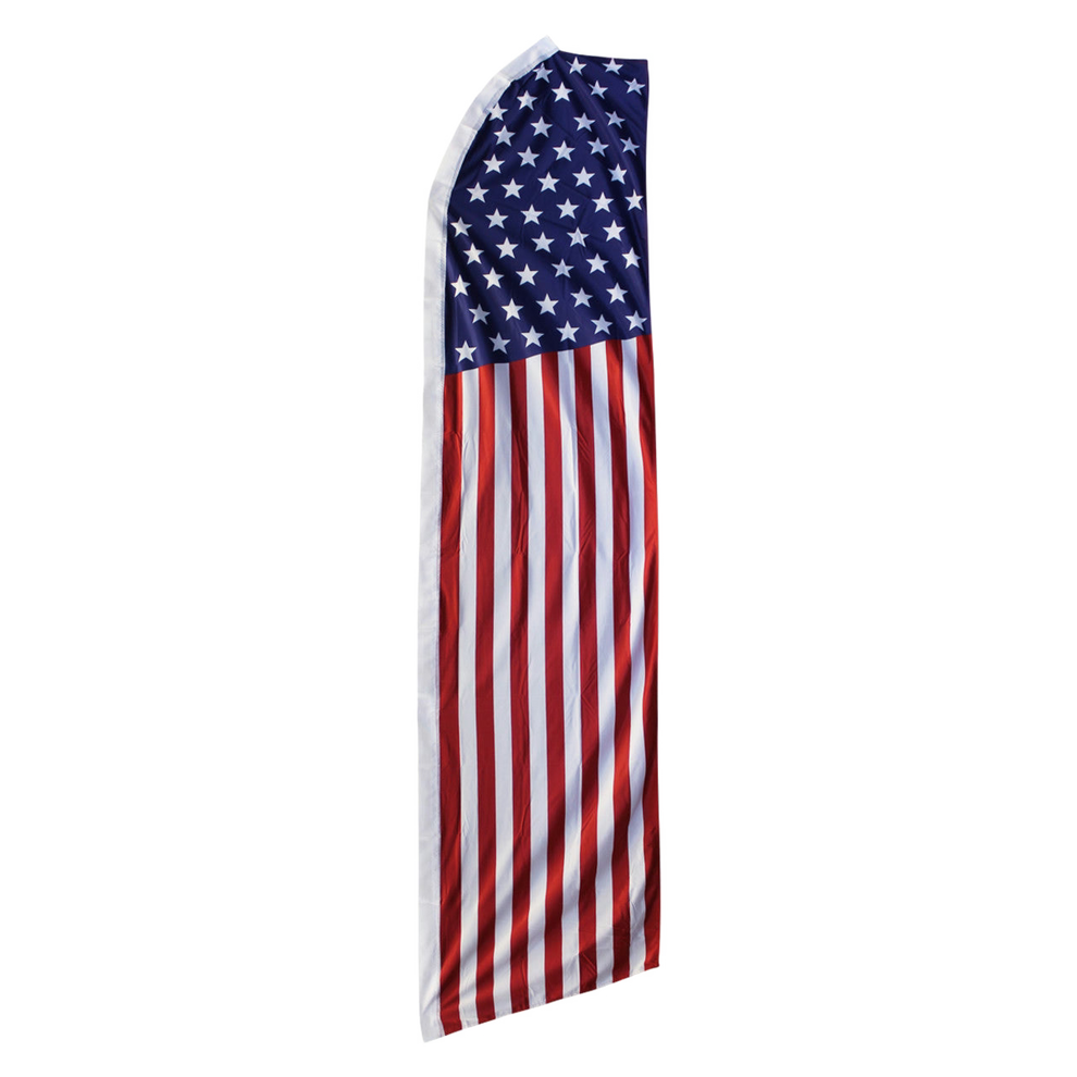 American flag-shaped feather on a white background