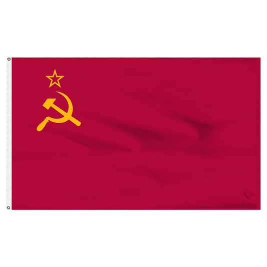 Soviet Union red flag with yellow hammer and sickle symbol
