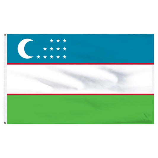 Uzbekistan 6' x 10' Nylon Flag