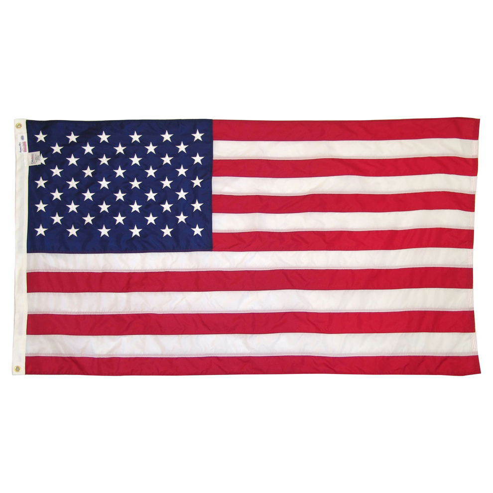 American flag with stars and stripes on a white background