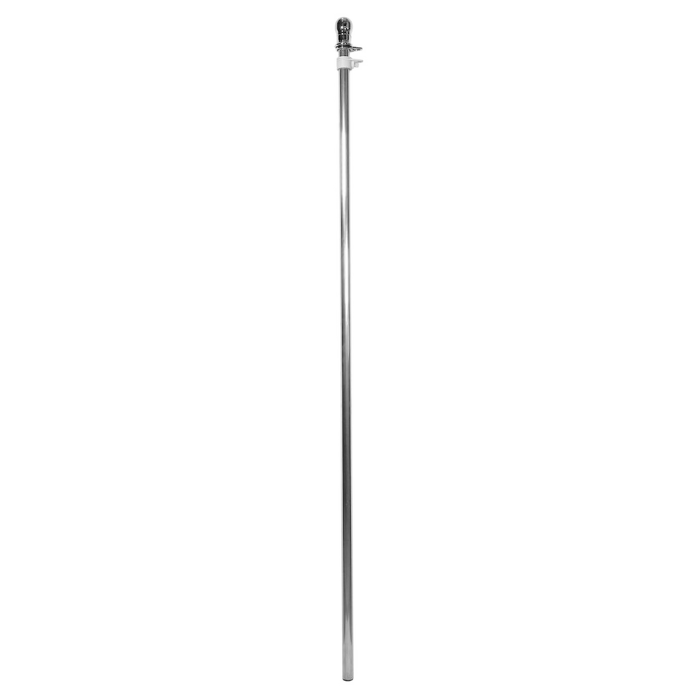 A long, slender metallic pole with a small silver finial or cap at the top, shown vertically against a plain white background.