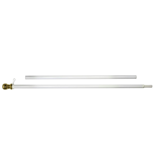 Valley Forge 6ft Aluminum Two Piece Spinning Residential Pole - White Finish