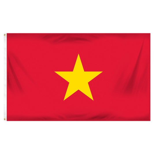 Vietnam red flag with a yellow star on a white background